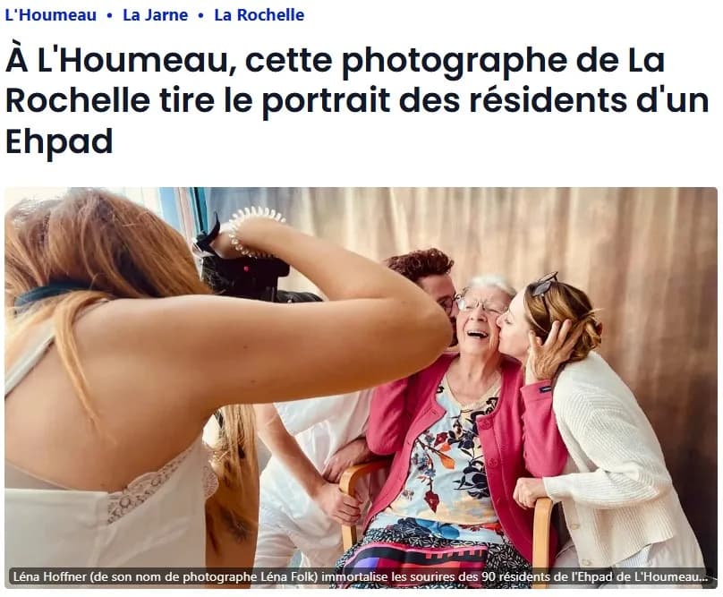 Article de presse consacré aux portraits réalisés en EHPAD